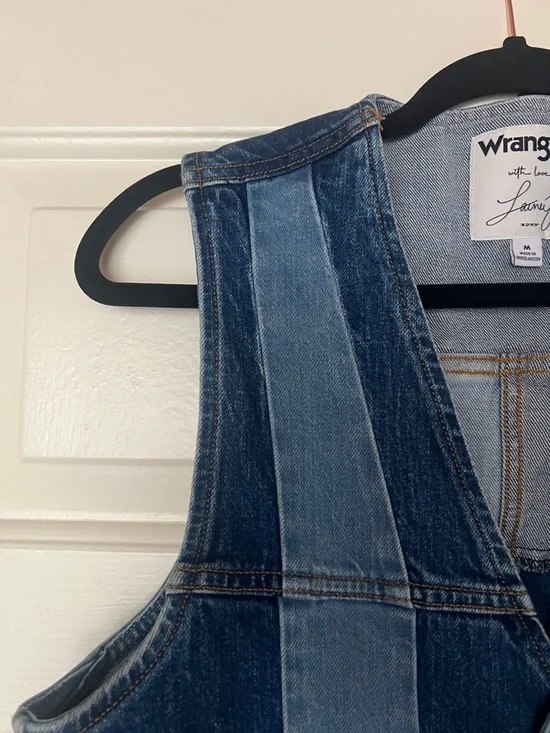 Wrangler Two-Tone Patchwork Denim Vest in Blue - Picture 6 of 8